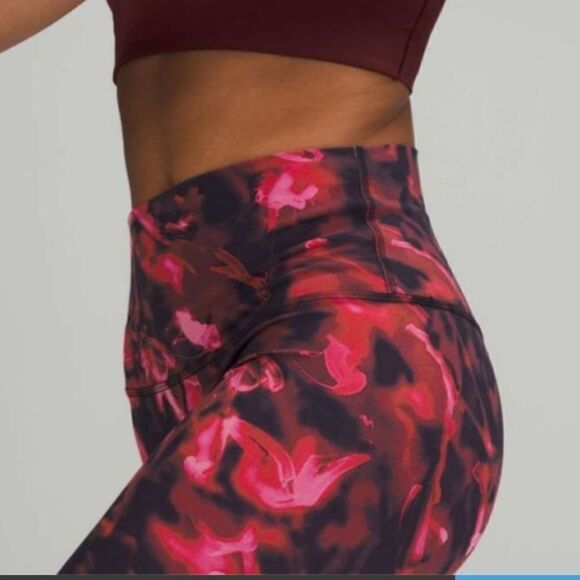 Lululemon Align High Rise 28” Pant Legging 0 Intensity Pink Blossom Multi $118 - Picture 5 of 10
